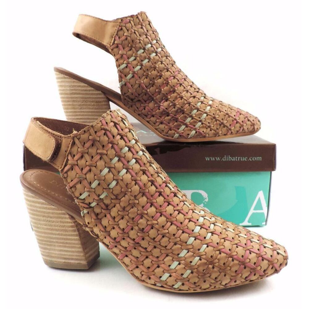Diba True Day Is Long Slingback Sandal Mules Open Back Booties Tan Multi Size 10